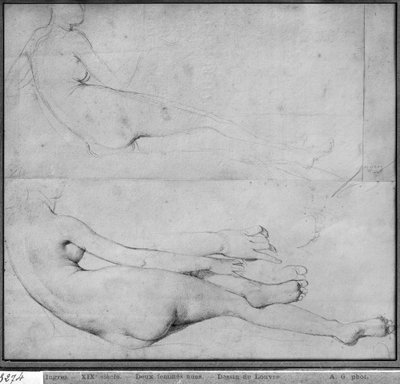 Studies voor De Grote Odalisk door Jean Auguste Dominique Ingres